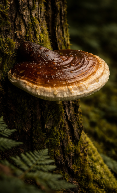 Reishi gljiva u prirodnom šumskom okruženju