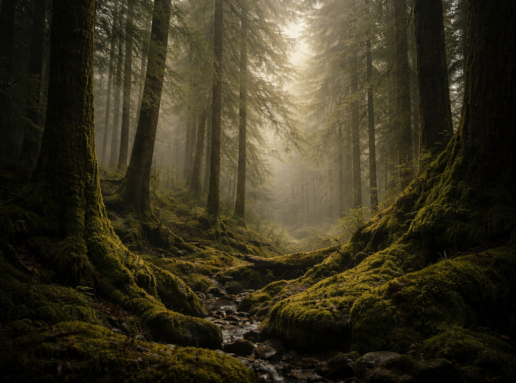Mistična šuma u magli kao inspiracija za prirodne Micelia rituale